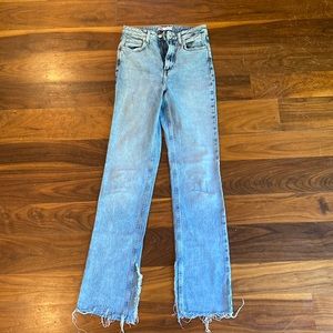 Zara Straight Leg Side Slit Jeans